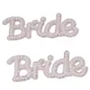 Adesivos de Letras Noiva Pérola Adesivos de Strass Inglês Roupas Sapatos DIY Chapéus Acessórios de Moda Exquisitos Adesivos com Padrão de Diamante Quente