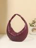 Al por mayor transfronterizo Bolso tejido nuevo Croissant Simple Lujo ligero Nicho Europeo y Americano Bowling Textura de hombro Bolso de axila