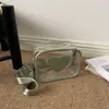 2026 Moda PVC Verão Transparente Tendência Único Novo Simples Formato de Coração Casual Alça Larga Transversal Ombro Bolsa para Mulheres