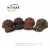 Nueva gorra de béisbol a cuadros estilo retro americano con costuras de rombos para hombre y mujer, desgastada con bordes deshilachados, da una apariencia de cara pequeña y un aspecto desgastado