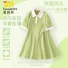 2025 Nuevo Vestido Infantil de Oso Autocrítico Verano Manga Corta Vestido Polo Vestido de Princesa para Niña Tendencia de Moda de Verano