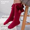 Calcetines para Otoño e Invierno, Calcetines a Media Pantorrilla, Calcetines Cálidos de Algodón para Bebés, Calcetines Holgados para Bebés con Lazo, Calcetines Gruesos para Niñas al por Mayor