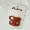 Presilha de Cabelo Infantil Urso Coelho Estilo Coreano Couro Fofa Cereja Pinha Folha de Bordo Presilha Quebra Acessórios de Cabelo para Menina Outono 2025
