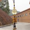 Pingente de carro Citrine Double Diamond para interior de carro Novo pingente requintado de cordão de uva com contas seguro