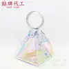 Bolsa de Cosméticos de PVC Láser Colorida Personalizada, Bolsa de Cosméticos Transparente de Gelatina, Bolsa Triangular Láser Shooter, Bolsa de Bolas de Arroz de TPU