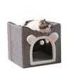 Nido para Gatos de Doble Capa Universal Cuatro Estaciones Cálido de Invierno Semi-cerrado Grande Extraíble y Lavable Fácil de Limpiar Plegable Nido para Mascotas