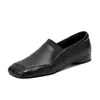 Sapatos femininos sola macia confortável bico oblíquo novo sapatos pequenos de couro trançado mocassins slip-on sapatos femininos salto baixo boca profunda sapatos de mola