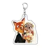 Zootopia Periférico Desenho Animado Judy Nick Pingente Casal Acrílico Mochila Escolar Pingente de Chaveiro Pequeno Presente
