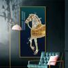 Entrada Simples Moderna Pintura Decorativa Cavalo para o Sucesso Corredor Corredor Entrada Murais Luz Estilo Luxo Diamante-incrustado Cristal Porcelana Pintura Suspensa