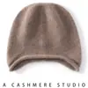 Gorro de punto minimalista estilo francés, versátil, con borde enrollado, 100% cachemira pura, unisex, cálido y resistente al frío, gorro que cubre las orejas