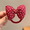Accesorios para el Cabello de Niñas para Año Nuevo, Lazo Rojo con Flor para el Cabello, Cuerda para Cola de Caballo de Bebé Linda, Accesorios para el Cabello, Goma Elástica