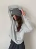 MalvaviscoNiebla Cepillado~Lana Cachemir Cuello Redondo Manga Larga Tejido Superior para Mujer Otoño Invierno Versátil Suéter Superior