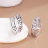 Pendientes Minimalistas de Estilo Coreano Transfronterizos Cao Shi, Aros de Moda Exquisitos y Compactos, Joyería Versátil Artística Incrustada con Circonita