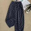 2026 Verano Nuevo Estilo Coreano Versátil Holgado Adelgazante Moda Cintura Elástica Lunares Pierna Ancha Acortados Pantalones Casuales Mujer Tendencia