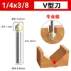 Fresadora en V de 90 grados para carpintería, mango de 1/4, fresadora para carpintería, cabezal de fresadora de recorte, ranurado de placa de aluminio y plástico, esquina de pared integrada