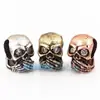 Accesorios para joyería DIY microincrustados, no mires, no escuches, cuentas de calavera chapadas en oro negro Oro Blanco