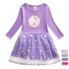 Vestido de otoño para niñas, ropa de otoño 2022, primavera y otoño, nuevo estilo occidental para niños, falda de gato KT, falda de primavera de manga larga para niñas
