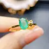 Anillo de Esmeralda Natural Popular al por Mayor de Fábrica Plata S925 Incrustado con Piedra Principal 5*7 Joyería de Lujo Venta Directa de Fábrica