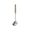 Utensílios de Cozinha Domésticos de Aço Inoxidável com Cabo de Madeira de Faia Antiescaldante do Fabricante, Colher de Sopa de Grau Alimentício 304, Escumadeira, Espátula de Fritar