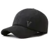 Boné de beisebol casual para meia-idade, masculino, à prova de vento, quente, com proteção para as orelhas, versão coreana, versátil, outono e inverno, atacado