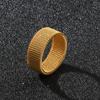 Joyería de Acero Inoxidable de Venta Caliente Transfronteriza Anillo de Malla Geométrico Ancho Deformable de Acero de Titanio para Mujer