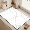 Tapete Drenante Simple de Mármol Encimera Barro de Diatomeas Absorbente de Agua Antideslizante Tapete para Mesa de Comedor Tapete para Fregadero de Cocina Venta al por Mayor