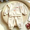 Conjunto Casual Lindo de Primavera y Otoño para Niñas, Nuevo Modelo 2026 para Niños Pequeños, Sudadera de Gato Lindo con Lazo, Conjunto de Dos Piezas para Bebé