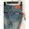 Jeans Vintage de Cintura Alta Estreito com Barra Larga para Mulheres 2026 Tendência Versátil Novo Primavera Petite Calças Retas Comprimento Total