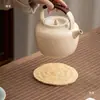 Estera para tetera de lufa posavasos portapots alfombrilla para tetera de arcilla púrpura alfombrilla de té portatazas de té alfombrilla de ratán aislante accesorios para juego de té de bambú