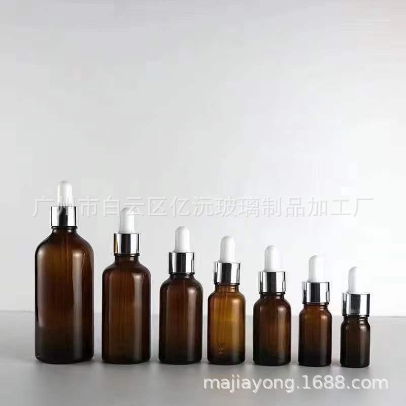 棕色精油瓶铝盖