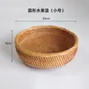 Cesta de frutas, cesta de almacenamiento tejida de ratán vietnamita, bandeja para dulces, plato de frutas redondo para la sala de estar, tazón de frutas grande para uso doméstico, cesta para bollos al vapor, plato de frutas secas