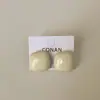 Pendientes Metálicos de Goteo de Aceite Cuadrados Redondos Geométricos Pendientes Color Caramelo para Chicas Dopamina Pendientes de Moda de Nicho Tendencia