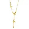 Pulseira de Flor de Trevo de Quatro Folhas Dourada Vietnamita Tendência Que Não Desbota por Muito Tempo, Joia de Imitação de Cobre, Colar de Borboleta de Alto Padrão Transfronteiriço para Mulheres