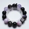 [Noche de Luna Plateada Verde] Pulsera de Cristal Natural Lavanda para Mujer, Pulsera de Moda Versátil de Obsidiana Plateada al por Mayor