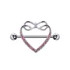 Anillos para Pezón Europeos y Americanos Transfronterizos de Acero Inoxidable 316L con Diseño de Goteo de Aceite, Barras Rectas con Forma de Corazón y Mariposa para Piercing Corporal