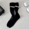 Primavera y verano nuevos calcetines finos de seda de cristal con lazo de cuero para joyería, calcetines decorativos, lujo ligero, productos europeos, calcetines Lolita para mujer, verano