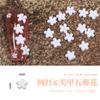 Diseño de uñas de celebridades de Internet: flor de cinco pétalos japonesa tridimensional, pequeña flor blanca, joyería, mini flor blanca de resina, paquete de 100