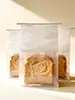 Saco para pão de forma 450g, selado a fio de grau alimentício, com selagem de oito lados, saco para embalagem de panificação com janela transparente, personalizável