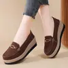 Otoño 2024 Nuevos Zapatos de Madre de Gamuza Ligeros Cómodos Zapatos de Plataforma con Cuña Casuales para Mujer Zapatos de una Sola Capa que Aumentan la Altura