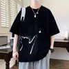 Camiseta de Manga Corta para Hombre 2026 Nueva Marca de Moda Americana Algodón Puro Cuello Redondo Holgada Casual Versátil Camiseta de Media Manga para Hombre