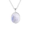 Collar de Plata Esterlina S925 para Mujer Cadena de Clavícula Ovalada Combinación con Serie de Piedras Preciosas Dopamina Más Vendida