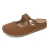 Pantuflas Birkenstock Planas Estilo Francés Sandalias Casuales Slip-On Temu con Punta Cerrada para Primavera y Verano, Calzado Exterior, Zapatos de Mujer que Aumentan la Altura