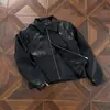 Jaqueta de Couro com Zíper Nova para Primavera e Outono 2026 para Homens, Estilo Biker Retro Cool Elegante de Alta Qualidade com Gola Reversível