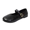 Zapatos Mary Jane de Cuero Tejido Poco Profundos de Estilo Francés Nuevos para Primavera y Otoño para Mujer, Zapatos Individuales Vintage para Comercio Transfronterizo
