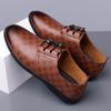 Nuevos Zapatos de Cuero para Hombre de Otoño, Zapatos Casuales de Negocios Transpirables Estampados sin Cordones, Zapatos Suaves de Cuero con Suela Blanda para Conducir para Hombre