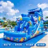 Grande Escorregador Inflável Duplo Infantil Ponto Turístico ao Ar Livre Mundo Aquático Piscina Equipamento de Instalações de Diversão Aquática Comercial