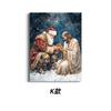 Pintura Decorativa Temática Navideña de Amazon Transfronteriza Elementos de Papá Noel Muñeco de Nieve Sala de Estar Dormitorio Atmósfera Festiva Pintura Colgante