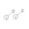 Pendientes de Perla de Plata Pura S999 para Mujer, Pendientes Perforados, Pendientes para Dormir, No Necesitan Quitar Tornillos, Pequeños Accesorios de Clavo para Cartílago Auricular