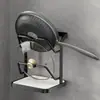 Suporte de Tampa de Panela Montado na Parede Sem Furos Prateleira de Armazenamento de Cozinha Organizador Multifuncional para Bancada Doméstica Suporte para Tábua de Cortar