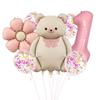Traje de Globos Florales Retro de Oso Mate Transfronterizo Digital de 32 Pulgadas para Baby Shower, Fiesta de Cumpleaños, Suministros de Decoración